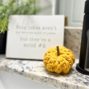 Mini crocheted pumpkin decor